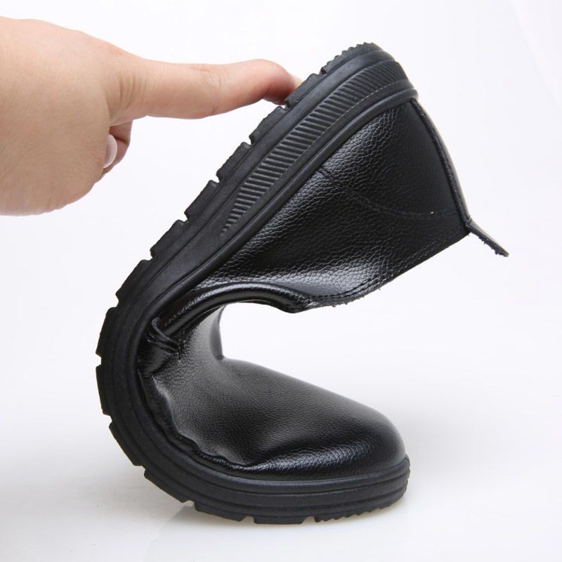New chef shoes - hotel kitchen anti-slip, oil-resistant footwear - kfc men's shoes - stylish black work leather shoes for men