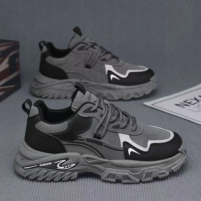 Men's sneakers: 2025 spring new arrivals - chunky sole, non-slip, casual, versatile, trendy student shoes, running shoes for men