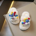 Thick sole fur slippers 2024new arrival cartoon cute autumn winter heightening non-slip flip-flops indoor home cotton slippers