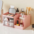 Cream style pen holder storage box office with drawer dormitory table desk drawer cute stationery desktop storage rack
