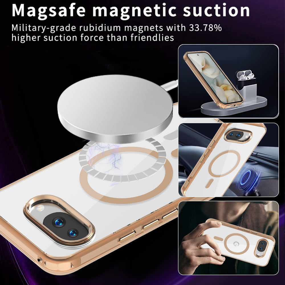 ice color magnetic suction suitable for google 9a charging mobile phone case pixel10 ice mist semi-transparent anti-fall cross-border case
