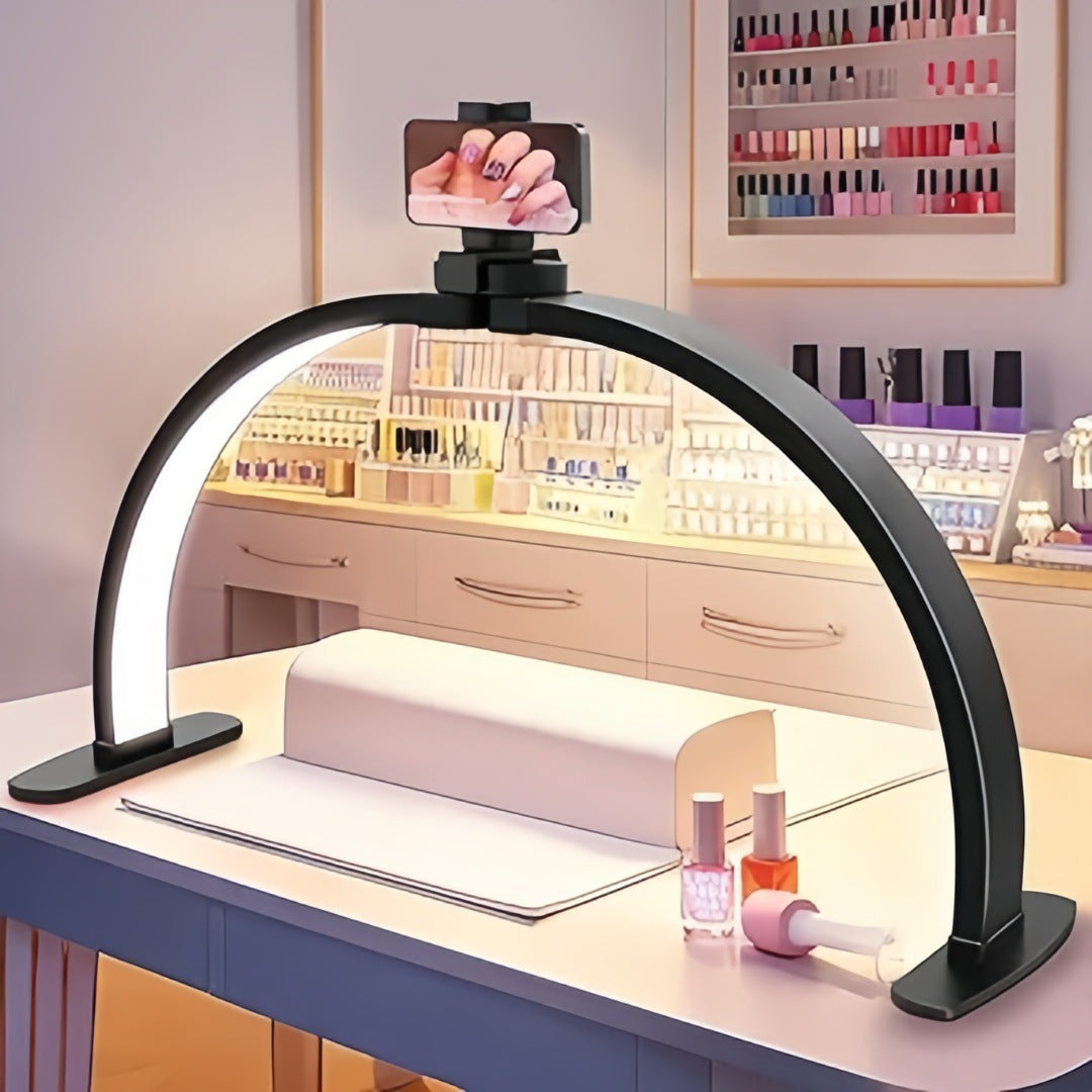 Foldable half moon manicure lamp LED eye protection table lamp High-end beauty and nail salon special lighting filling light