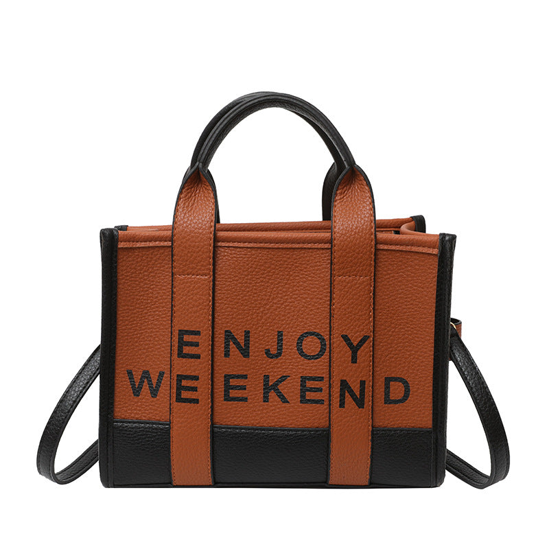 export tote bag lychee pattern women's satchel bag classy fashionprintingletter shoulder crossbody bag