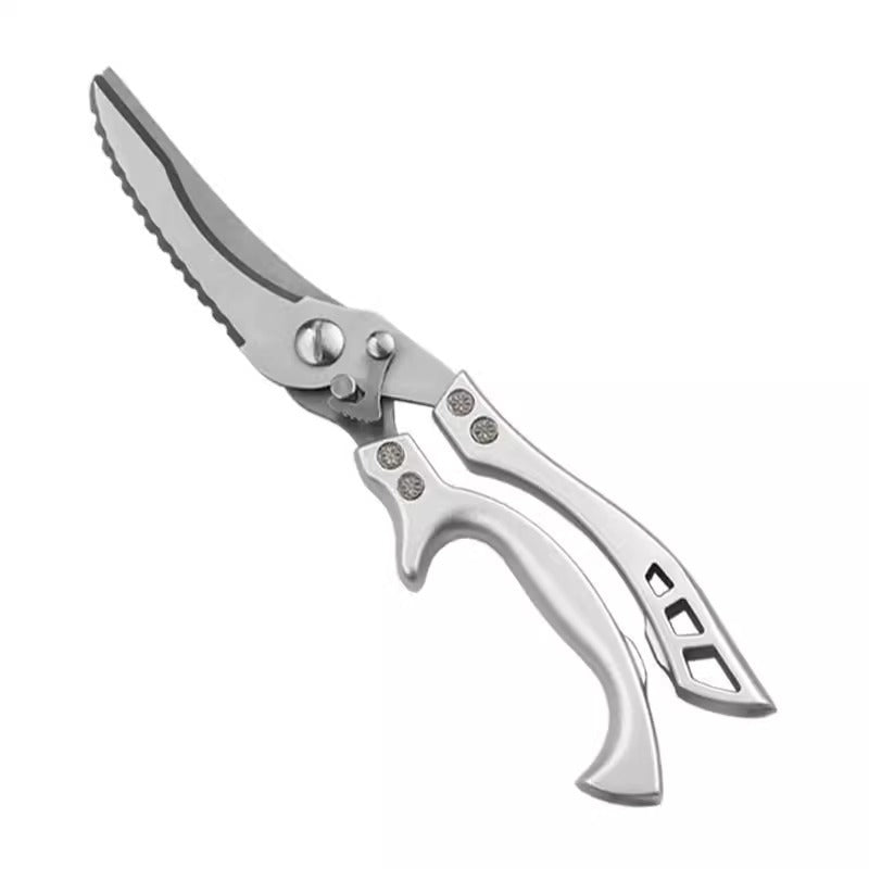 Multi-purpose kitchen shears - stainless steel scissors for chicken bones, food, fish bones, and delicatessen - heavy-duty and durable