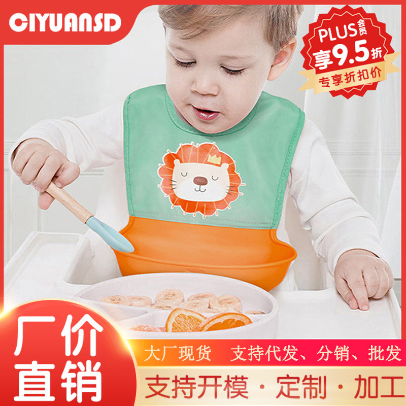 Baby eating bib type a rice bib 0-6 years old kids products waterproof anti-dirty cover baby food supplement silicone bib