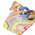 Women's flat square toe slippers sandals - colorful, vacation-ready, sexy chain detail - fashionable women's slippers & sandals