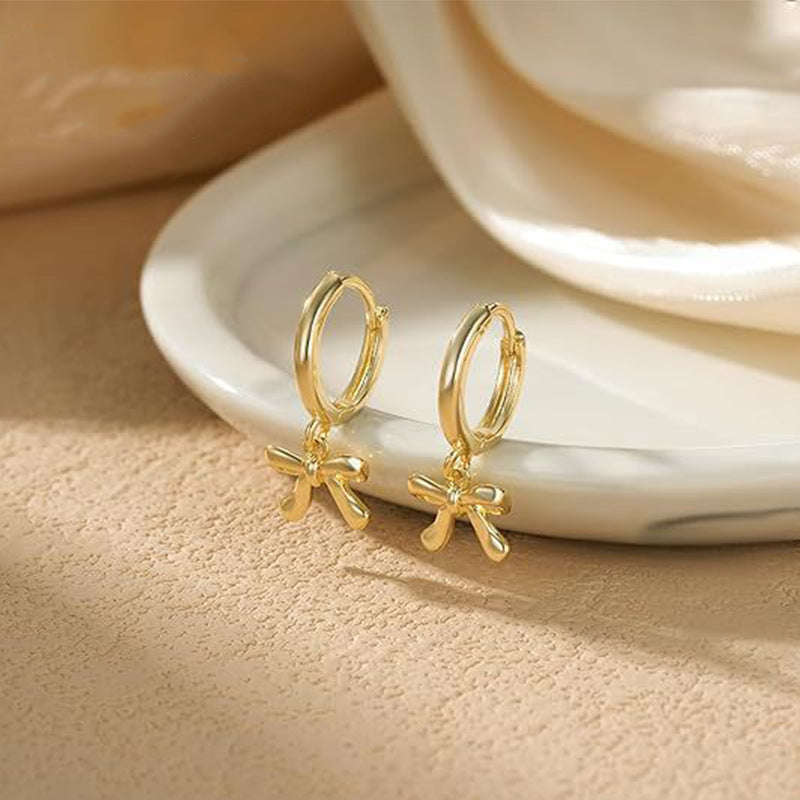 Export beautiful bows pendant earrings stylish ring earrings trendy new products for girls party holiday gifts