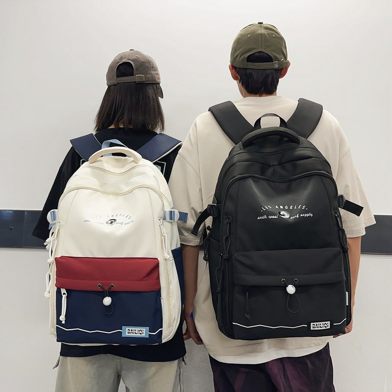Backpack girl's friend: fresh, japanese-style school backpack - large capacity, cute color block design for middle and high school students