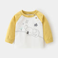 Babylon baby autumn clothes baby pure cotton home retropure cottonspring & fallintimates bottom shirt children's clothing shoulder open t-shirt