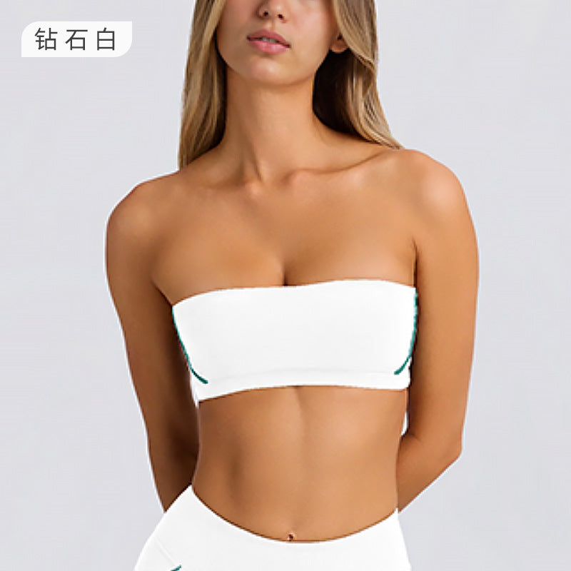Tube toptops strapless pants high elastic back sports intimates bra non-slip running pilates yoga suit