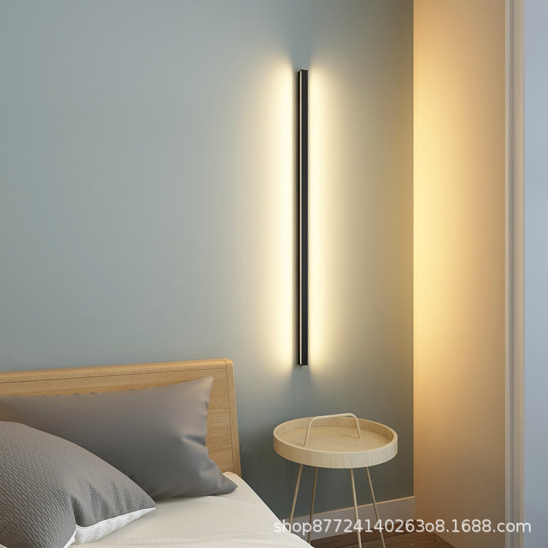 Casualaccessible luxury normcore bench wall lamp living room sofa background wall lamp aisle bedroom bedside led line lamp