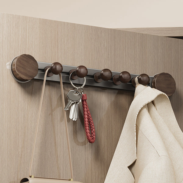 Walnut suction cup hook antique style non-punching wall-mounted door hanger adhesive hook porch storage rack