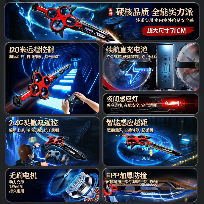 Best selling sword flying aircraft somatosensory remote control toy sword follow your heart model gift for boyfriend airplane model