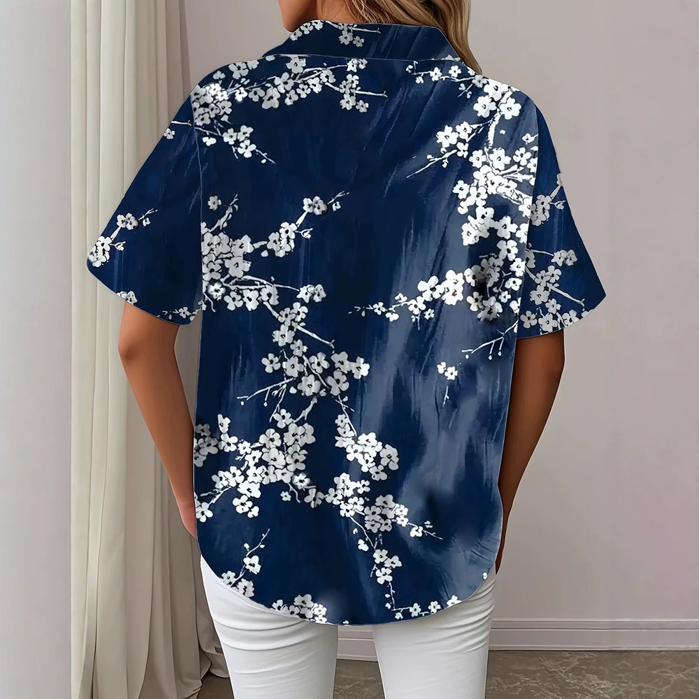 wholesale women's short-sleeved shirts, trendy shirt with hot-selling cross-border print designs, dropshipping available