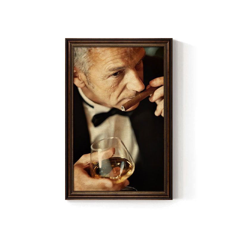 Churchill cigar bar decorative painting American celebrity retro bar club KTV box hanging painting tobacco and alcohol shop mural