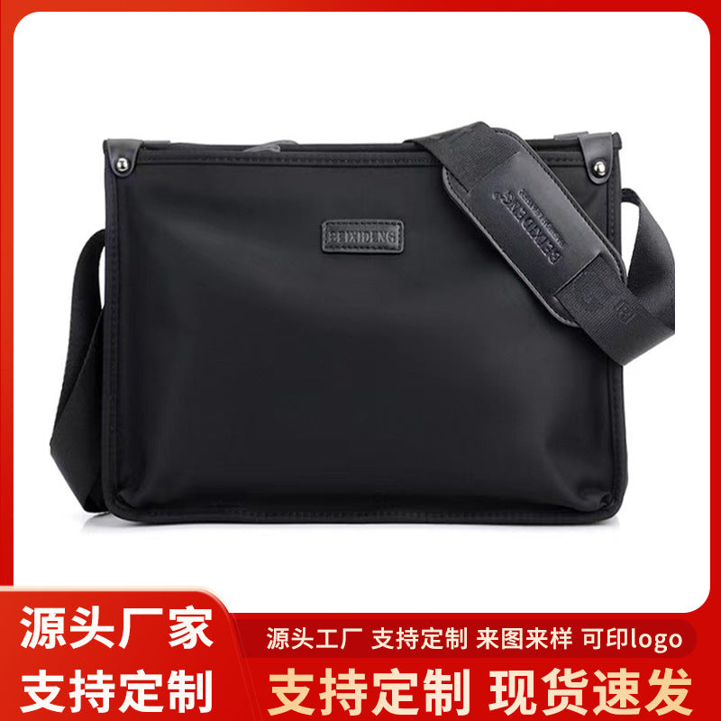 Customized Korean version of Oxford spinning men's bag shoulder bag casual men's messenger bag large capacity trend horizontal men's bag