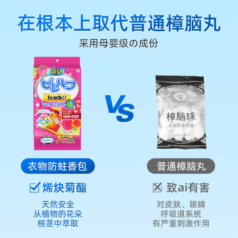 Japanese mothballs wardrobe anti-mildew, anti-moisture, anti-cockroach, deodorizing sachet for home indoor aromatic deodorizing tablets desiccant