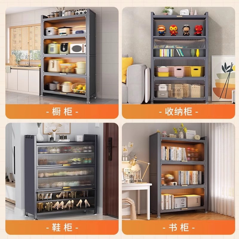 Kitchen storage rack floor-standing multi-layer storage cabinet for home with door dust-proof multi-functional cabinet sideboard storage cabinet