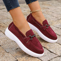 Women's loafers for export: new spring/summer  collection - british style slip-on flats with metal buckle, plus size moccasins