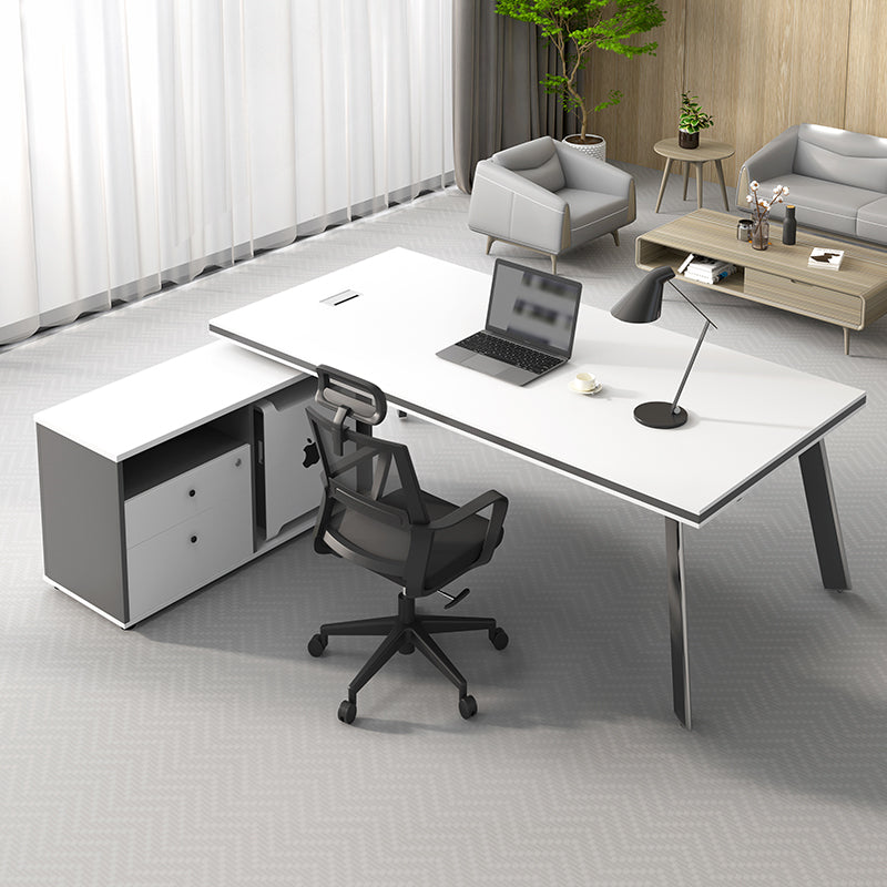 Customizable executive desk set - manager, ceo, chairman office - boss, finance director desk and chair combination - minimalist office, executive desk