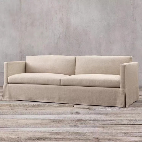 Wabi Sand Wind B & B Hotel Living Room Fabric Sofa Nordic Designer Three-person Removable Cotton and Linen Inline Sofa