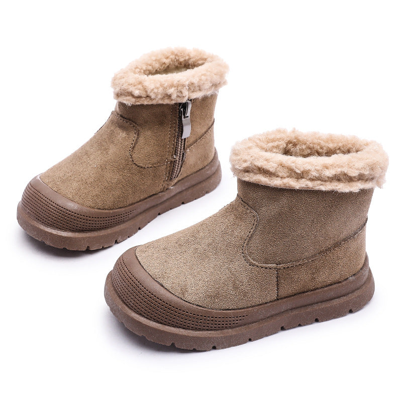 Kids' snow boots: boys'  winter cotton shoes, outdoor wear, baby winter shoes, girls' boots, toddler fleece-lined shoes