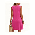 european and american sleeveless v-neck casual solid color dress for cross-border e-commerce