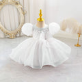 New arrival: children's formal dress - bowknot, puff sleeves, tiered princess dress for flower girls