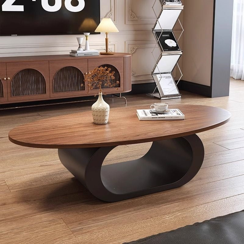 Medieval style creative coffee table oval casual small apartment living room tea table popular special-shaped cut out log tea table