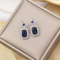 Tz-8235 silver blue earrings