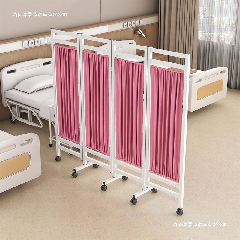 Screen partition hospital medical clinic health room beauty iron fabric push-pull movablefolding wheeled folding screen