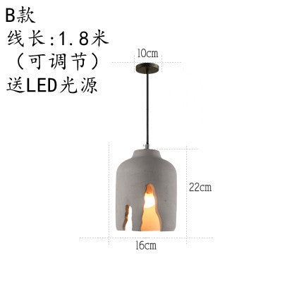 Wabi sand wind bedside small chandelier modern simple single head decoration creative personality atmosphere Zhongshan lamps yellow cave stone