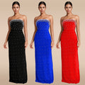 C7218 cross-border   fashion women's bandeau sexy beaded slit backless dress