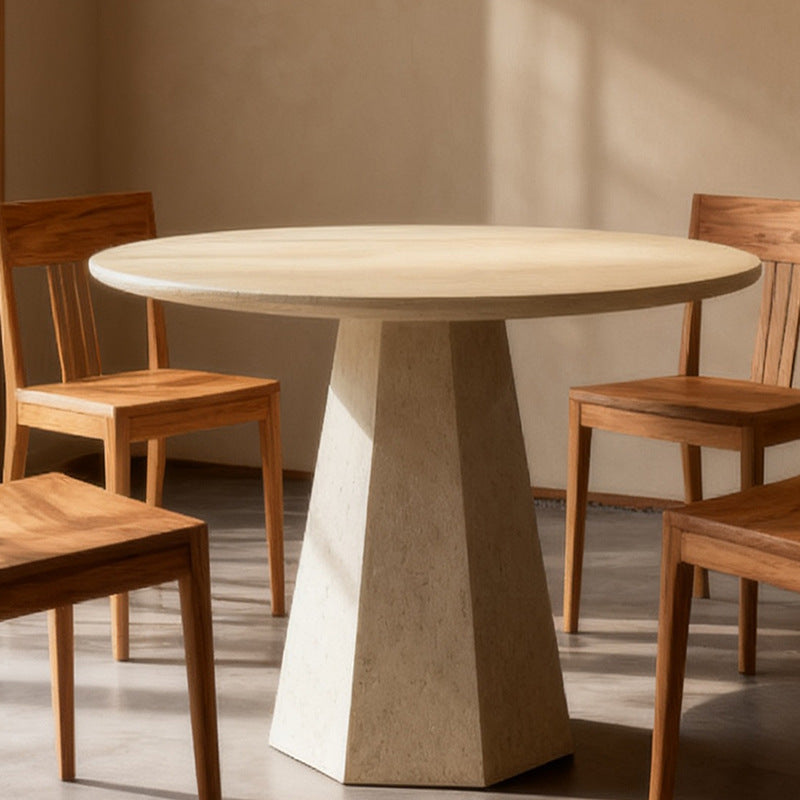 Microcement dining table - wabi-sabi style artistic dining table - waterproof, new minimalist design for cross-border e-commerce