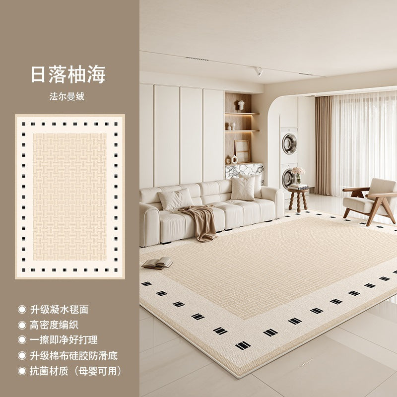 Distributed carpet living room  new cream style no-wash and wipeable bedroom waterproof sofa light luxury high-end floor mat