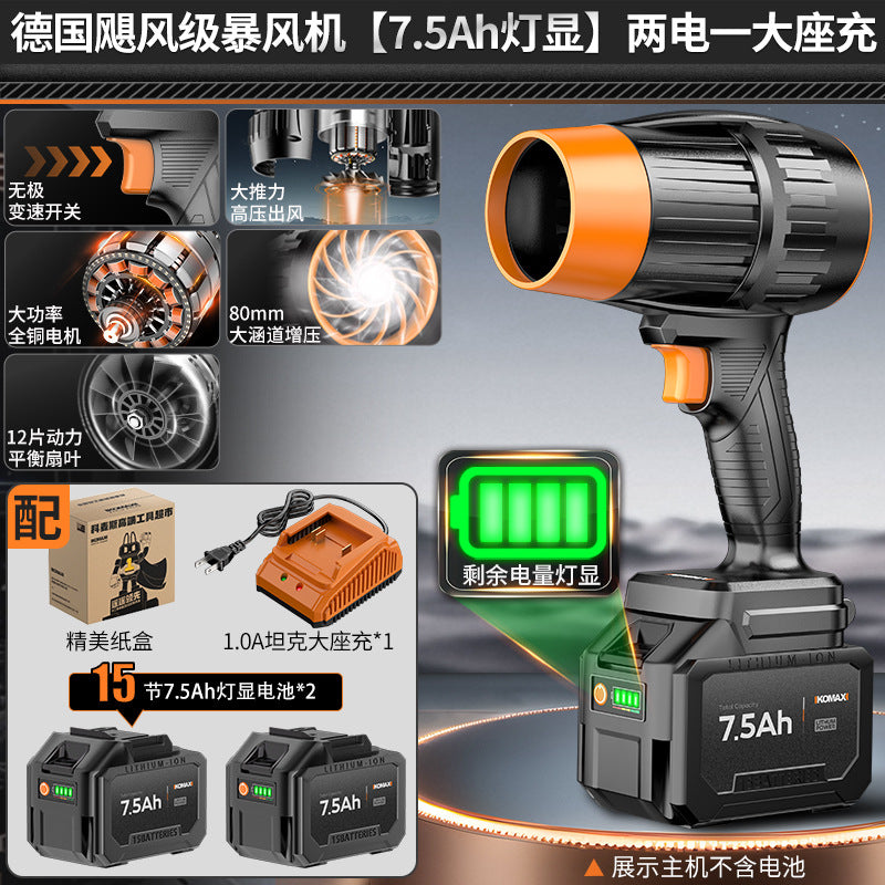 High-power industrial-grade blower with turbine fan – powerful air blower for dust, leaves, and snow removal (lithium battery powered)