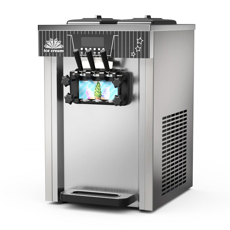 Zb-bql268 soft ice cream machine commercial small vertical cone ice cream machine desktop three-color ice cream machine ce