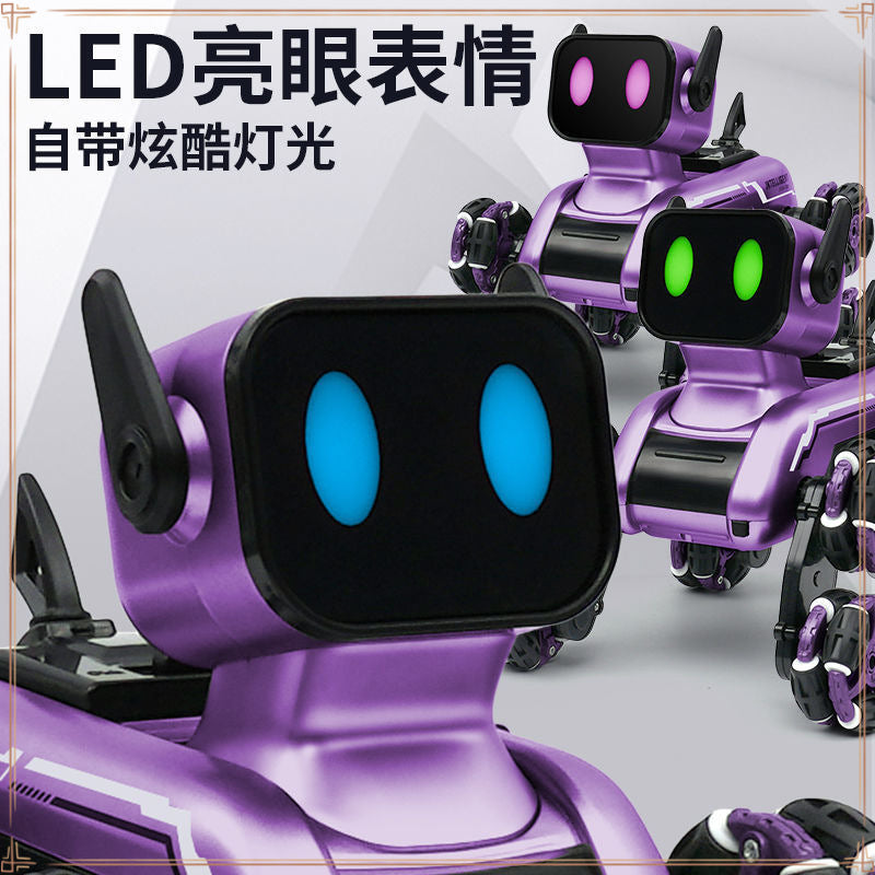 Mechanical eight-wheel machine dog hand induction remote control four-wheel drive car electric robot boys and girls stunts children's toys