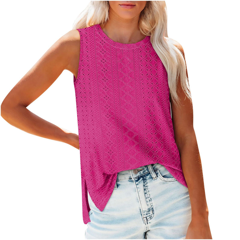 cross-border  foreign trade plus size women's tank top slit t-shirt ladies' top