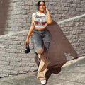 European and american women's gradient denim jeans -  cross-border fashion, street style, brushed, split, and patchwork casual pants