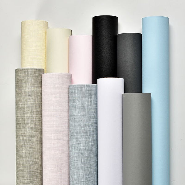 Thickened wallpaper self-adhesive waterproof and moisture-proof bedroom decoration solid color wardrobe sticker living room wallpaper background wall plain color flip
