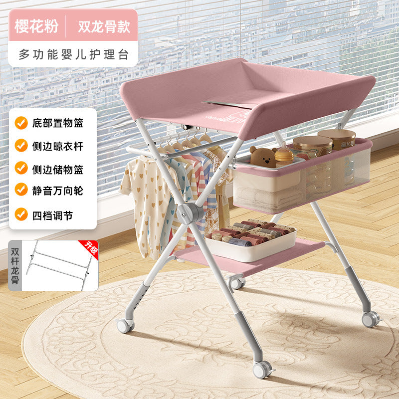 Diaper changing table - portable, multifunctional, foldable, washable baby bed for diaper changing and bathing