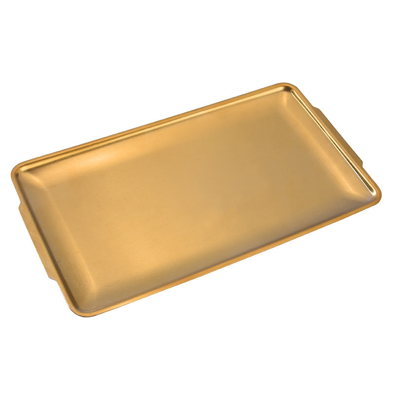 Korean style 304 stainless steel bbq grill plate, sushi side dish dish, rectangular hotel buffet restaurant bbq shallow tray