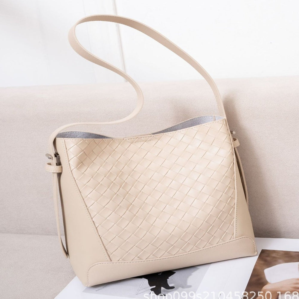 2024 spring/summer fashion crossbody shoulder bag - woven bucket bag - versatile commuter tote with large capacity
