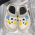 2024 new clogs: chunky platform, height increasing, non-slip, durable, beach-ready, cute cartoon, breathable, closed-toe sandals & slippers for women - summer collection