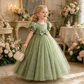 Girls' formal dresses french satin flower girl wedding dresses runway piano performance outfits children's princess dresses tulle in stock