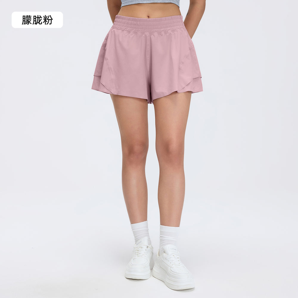 Summer quick-dry high-waisted workout shorts for women - lined, anti-exposure, lightweight, breathable yoga & fitness shorts d26011