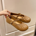 2025 summer new arrival: versatile mary jane flat sandals - closed-toe, ruched, fashionable french-style moccasin loafers for women