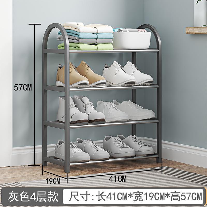 Stainless steel shoe rack reinforced thickened simple shoe rack dormitory shoe rack multi-layer for home bathroom door storage shoe rack