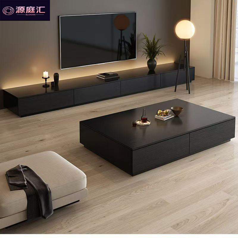 Wabi-sabi style solid wood luxury coffee table living room 2025 new arrivalfor homeaccessible luxuryclassy small apartment coffee table tv cabinet